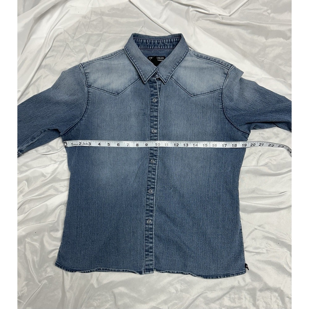Polo Jeans Co Ralph Lauren Women's Western VTG Denim Shirt 3/4 Sleeves Snaps L - Picture 9 of 15